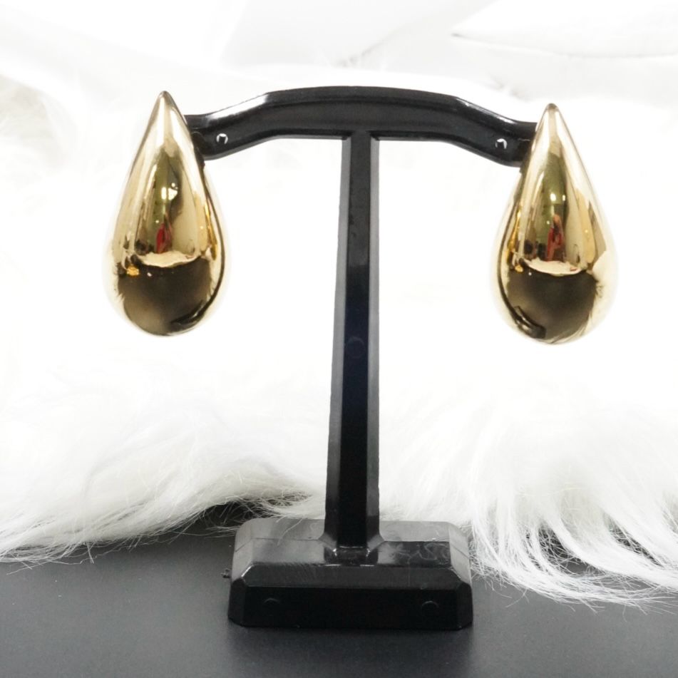 Miniatura 2 de ARETE GOTA GRANDE DORADO ACERO